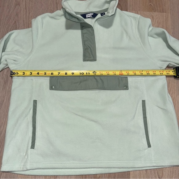 Lands’ End Green Fleece Long Sleeve Pullover - Size Large (14/16) - Picture 4 of 5